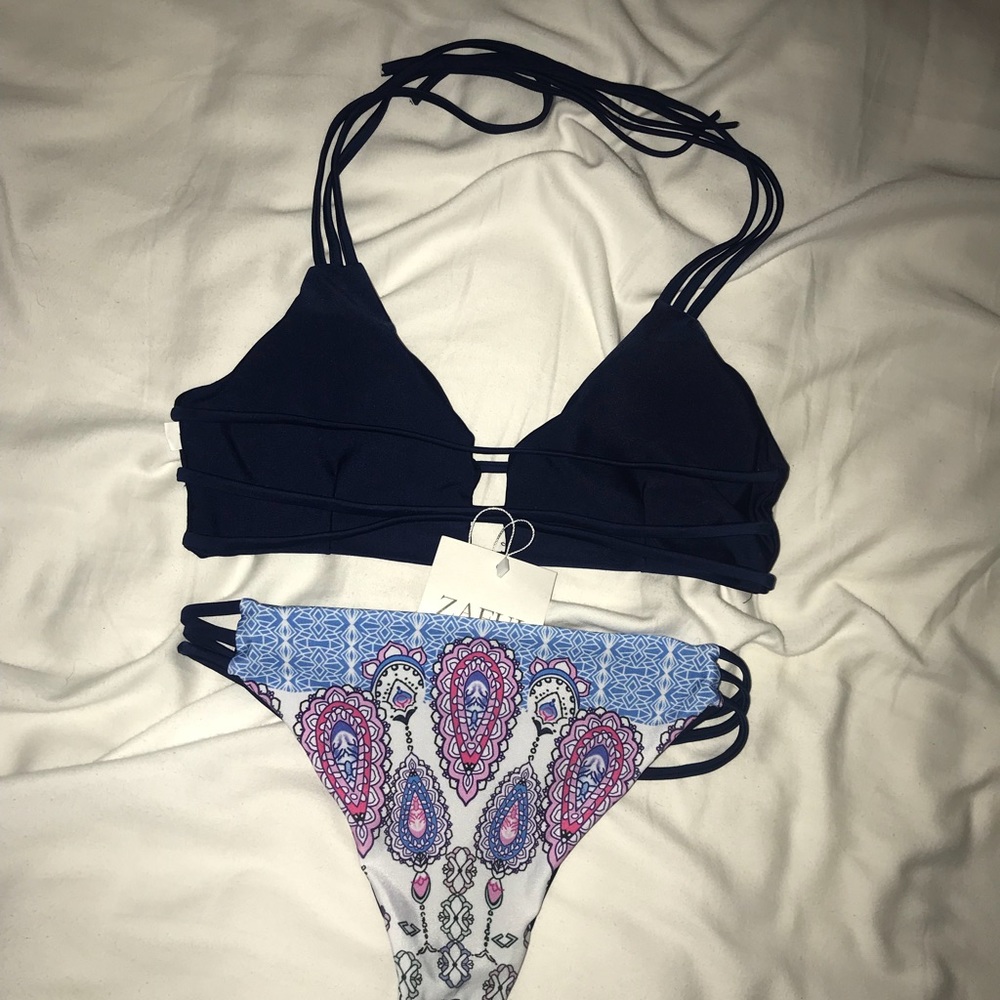 Navy blue bathing suit